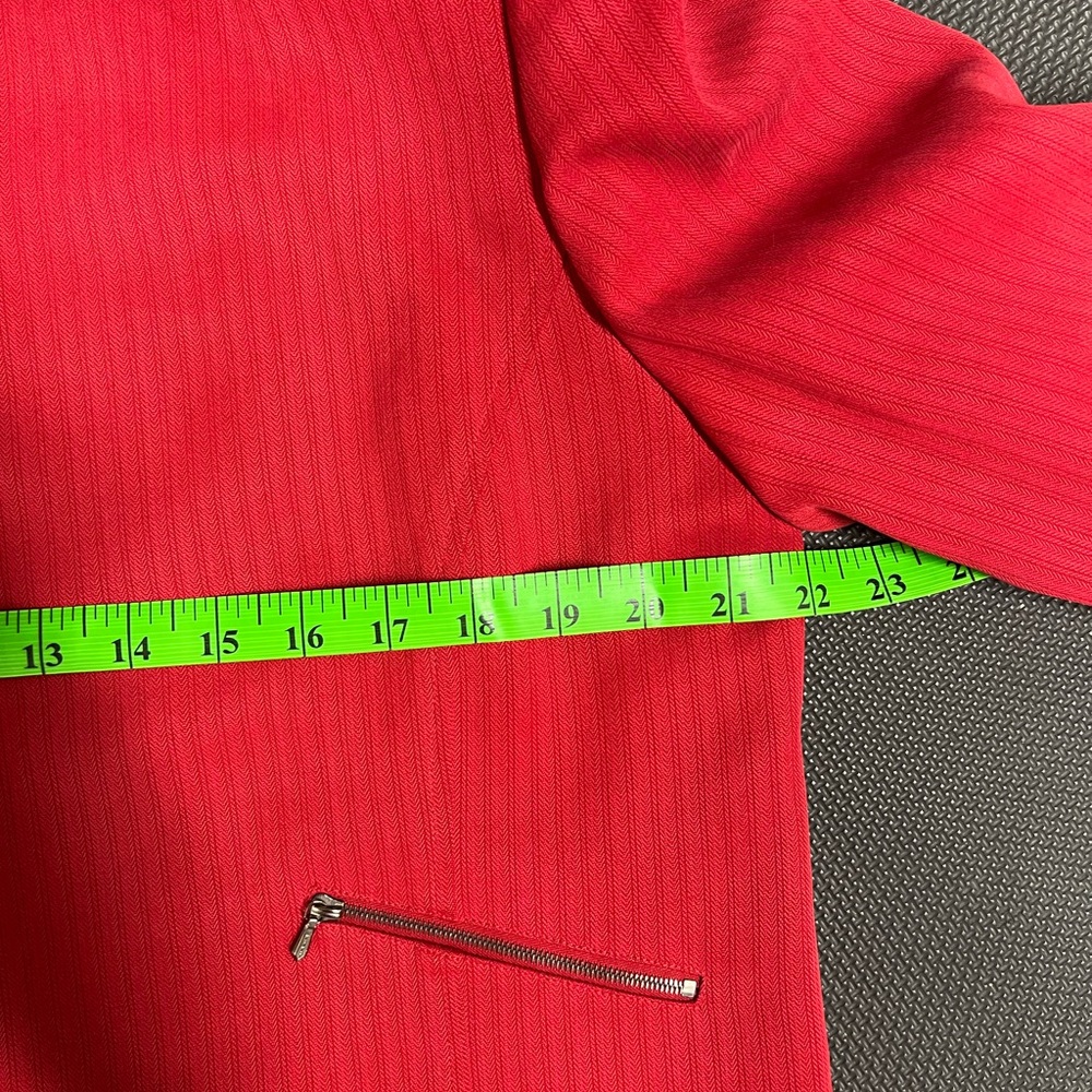Carlisle brand soft red cropped front zipper jacket. - Picture 11 of 13